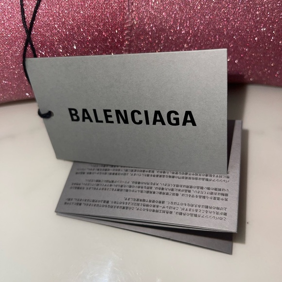 Balenciaga Adjustable Strap Pink Sparkle Shoulder Bag - Picture 9 of 9